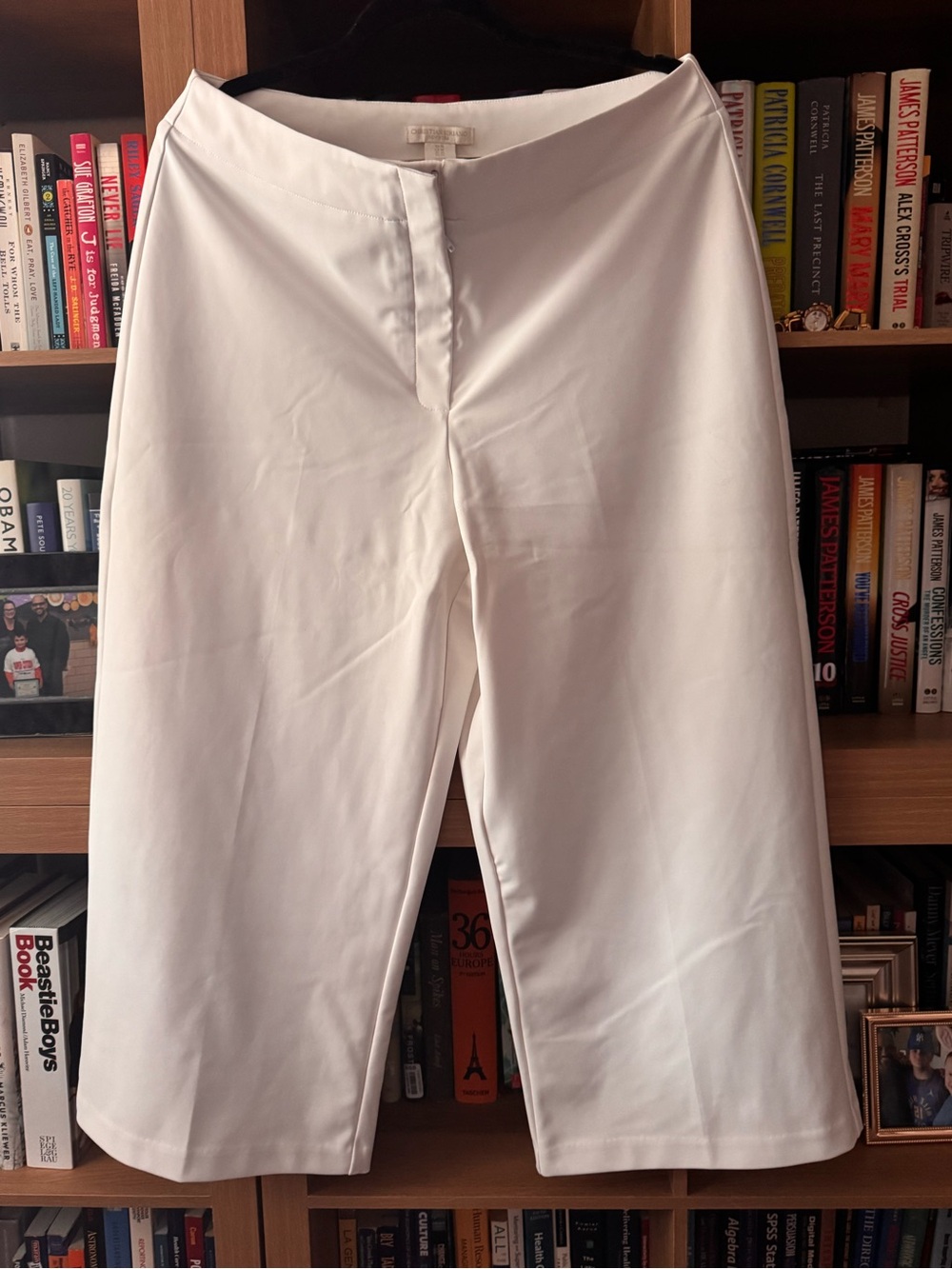 Christian Siriano White Wide-Leg Cropped Trousers